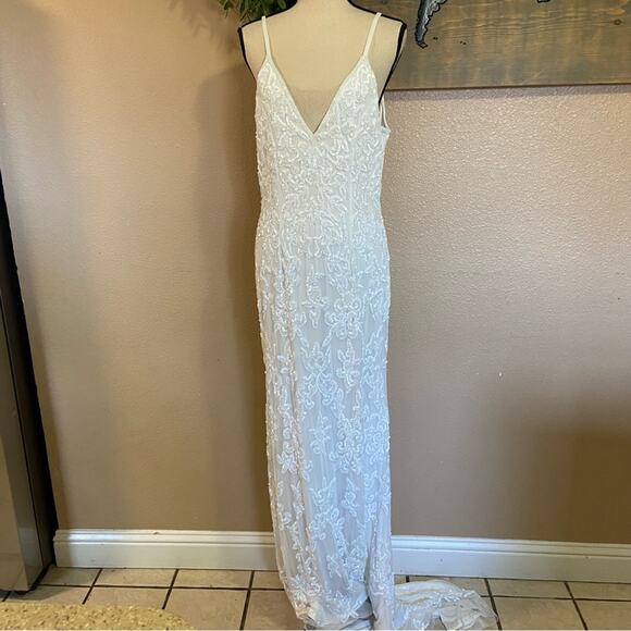NWOT Lulus Everlasting Passion White Sequin Beaded Backless Maxi Dress - Picture 2 of 13